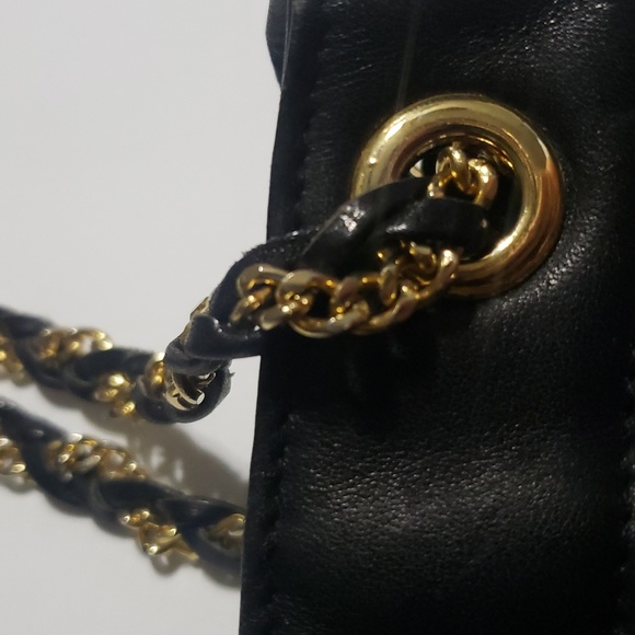 Black Leather Purse with Beautiful Gold Hardware - Picture 4 of 8